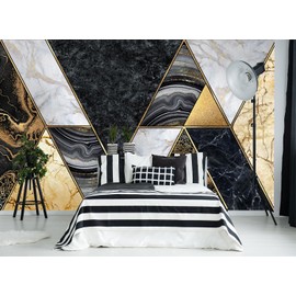 GLWYHY - 3D Stereoscopic Visual Marble Wallpaper with Beautiful Color Combinations decorates The murals in The Bedroom and Living Room（Non-self-Adhesive Wall Stickers）