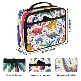 Dinosaurs Cute Kids Lunch Bag Insulated Lunch Box Reusable Lunch Tote Bag for Office, Work, School, Beach or Travel