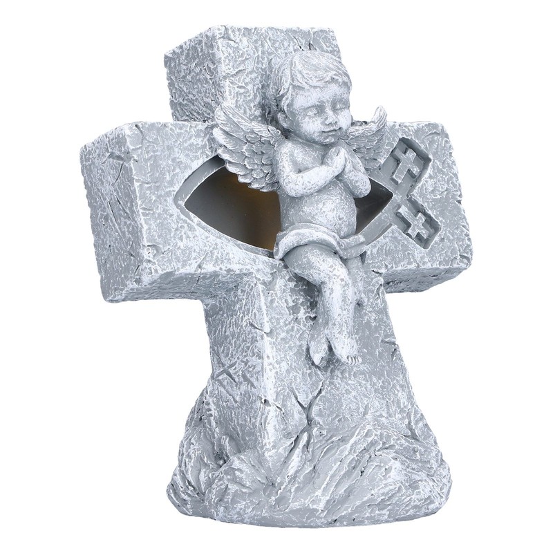 Angel Statue Hollow Design Cute Appearance Environmentally Friendly Resin Light