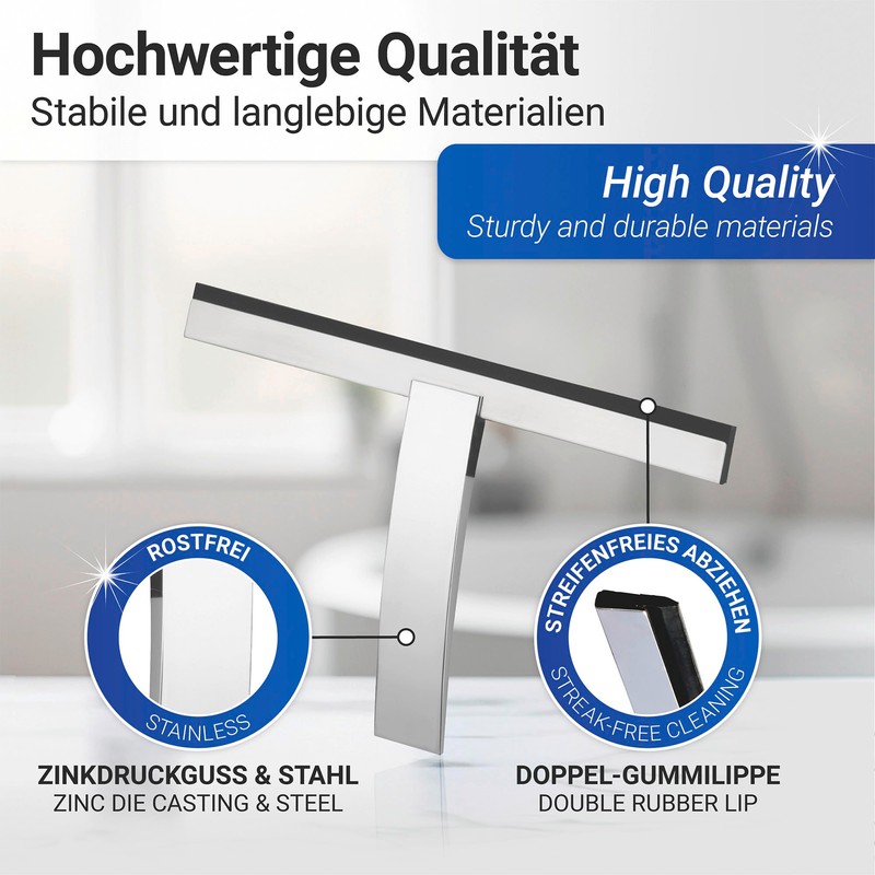 Wenko 18172100 Bathroom wiper Gela, shiny for bath and shower,