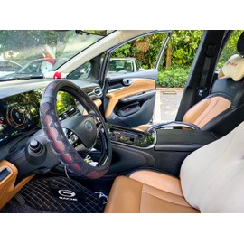 XHRING Car Steering Wheel Cover for Toyota Tacoma 2012-2024 4Runner 2010-2024 Tundra 2000-2024 Sequoia 2014-2024 2/4 Door SR5 Trail Limited Platinum TRD Pro Off Road 4x4 Sport Accessories, Wine Red-L