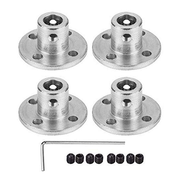 4Pcs 6mm Flange Coupling Connector, Rigid Guide Model Coupler Accessory, Shaft Axis Fittings for DIY RC Model Motors