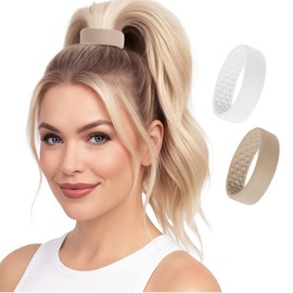 2 Medium PONY-Os for Fine to Normal Hair or Slightly Thick Hair (Blonde and White)