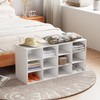 12-Cubby Shoe Rack, 3-Tier Wood Shoe Organizer, Multifunctional Shoe Organizer