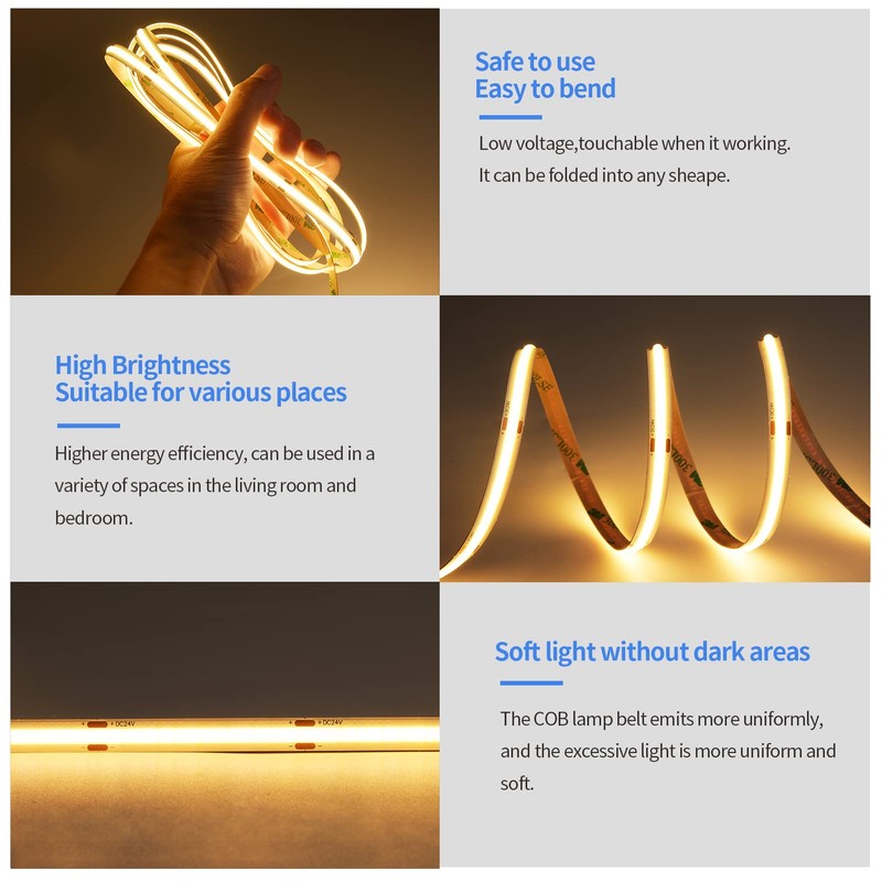 COB LED Strip 5 m, 24 V LED Strip 2700