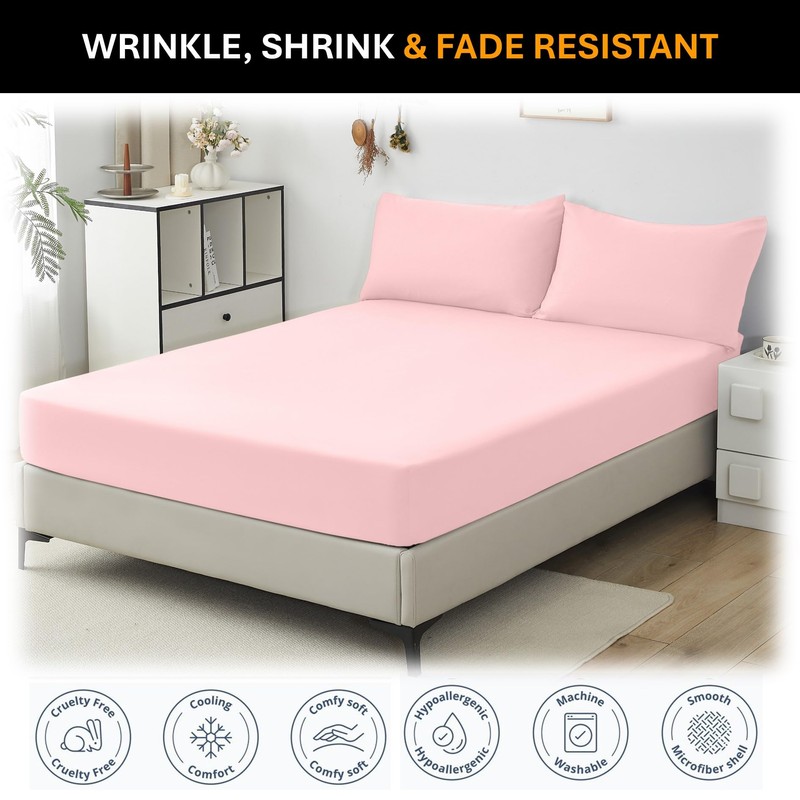 Single Fitted Sheet (30cm) - Ultra Soft Microfibre Bed Sheets,