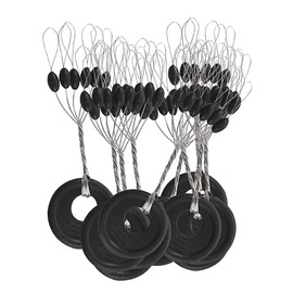 ZONAHAH 100pcs Rubber Fishing Bobber Beads Stopper 6 in 1 Float Sinker Stops Fishing Rigs Line Oval Float Stops for Coarse Fishing Size L Fishing Beads R2.5-5.0 Line Black