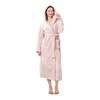 Dowesrobe Womens Fleece Hooded Fluffy Bathrobe Plush Long soft cozy