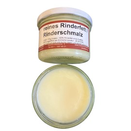 Rinderfett/Rindertalg/Rinderschmalz im Glas hausgemacht in der fränkischen Handwerksmetzgerei (165g)
