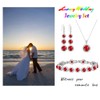 LMXXVJ Created Red Ruby Stone Jewelry Set for Women,Platinum Plated