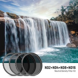 Neewer 55mm ND Lens Filter Kit: ND2 ND4 ND8 ND16, Lens Cleaning Pen, Filter Pouch Neutral Density Filter and Accessory Kit Compatible with Canon Nikon Sony Panasonic DSLR Cameras with 55mm Lens