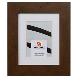 Craig Frames FM74DKW 5 x 7 Inch Dark Walnut Brown Picture Frame Matted to Display a 4 x 6 Inch Photo