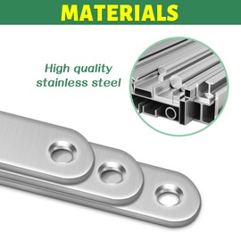 10 Pcs Straight Brackets (100 x 16 x 2mm), Bolatus Stainless Steel Mending Plates Connecting Plates Flat Straight Brace Brackets with Holes Metal Joining Plates for Wood