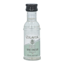 Colavita Mini Sizes - White Wine Vinegar, Pack of 80 (25ml each, .85oz) Plastic Bottles