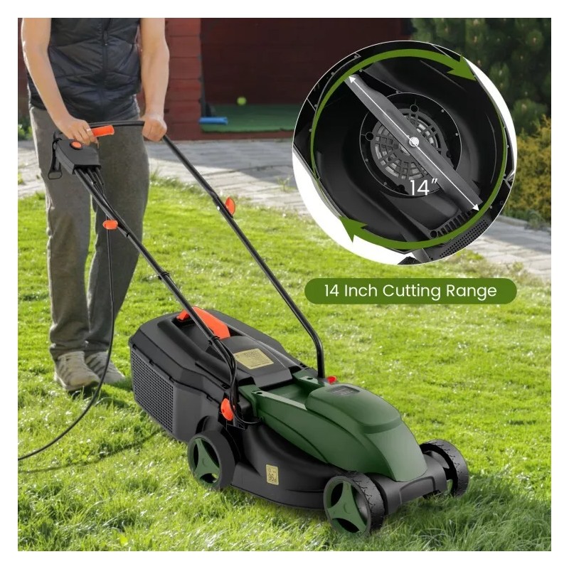 Costway 12-AMP 13.5" Corded Electric Grass Corded Lawn Mower Adjustable