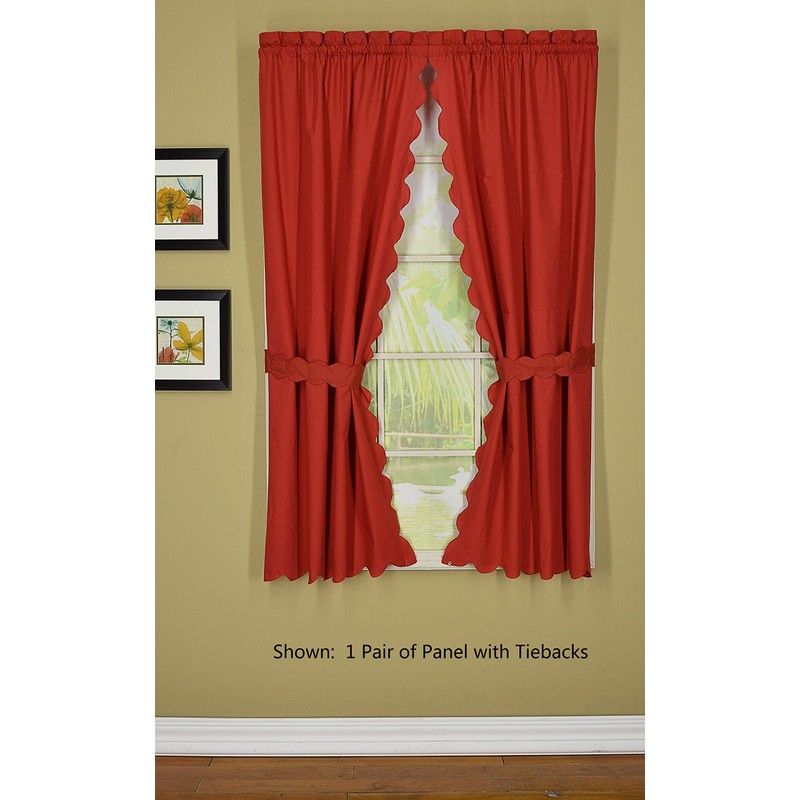 Today's Curtain Orleans 84" Panel Pair with Tiebacks Tambour Scallop