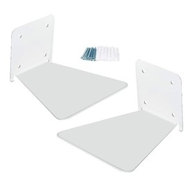 Floating bookshelves Iron floating bookshelves Invisible wall-mounted bookshelves Multi-purpose ledges for home offices classroom libraries,Two pices, four pices, six pices，Black and white (2, White)