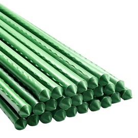 Garden Plant Stakes 24 Inch 2Ft Steel Plant Stick Support, 25 Pack Tomato Stakes for Growing Climbing Plants