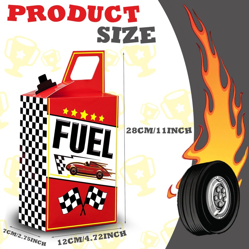 8HREST 36PCS Race Car Fuel Can Treat Boxes Racing Birthday