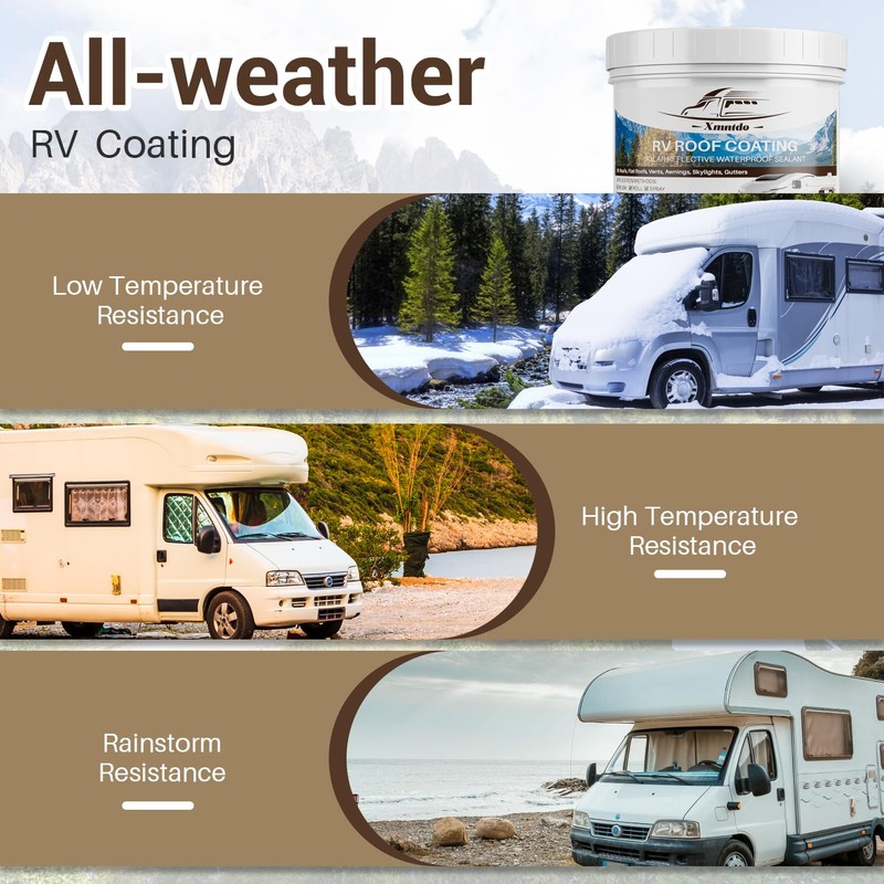 Xmntdo RV Roof Coating - White, 1 Quart (946ml) -