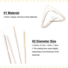 4 Pack Gold and Silver Soldering Rods Gold Solder Jewelry Gold Solder Low Temperature Metal Soldering Solder Rods for Jewelry (0.5mm 0.7mm 1.0mm 1.5mm)