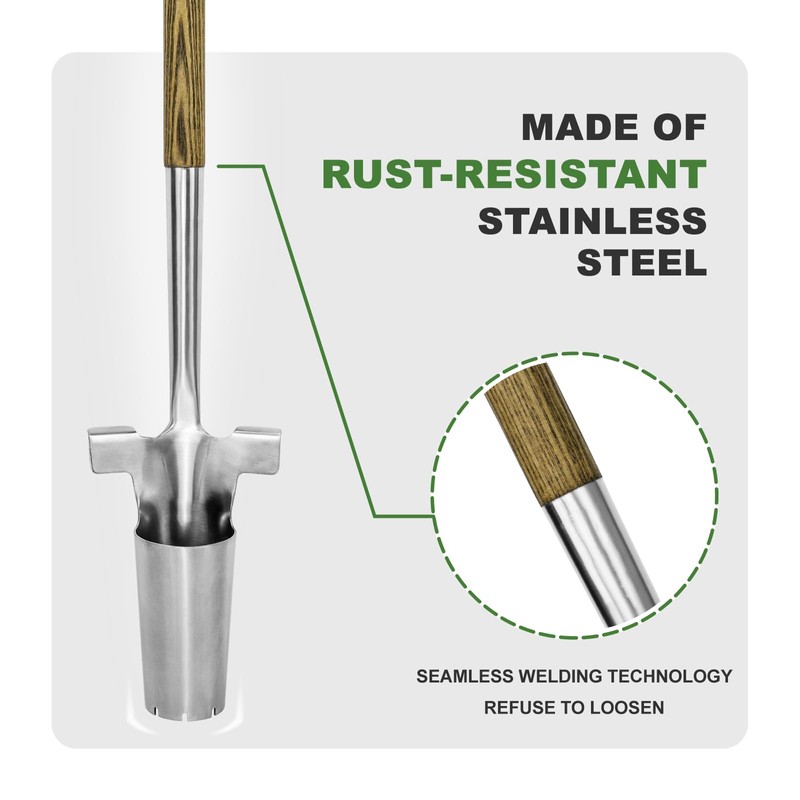 Long Handled Bulb Planter Tool, 37'' Bend-Proof Stainless Steel Bulb