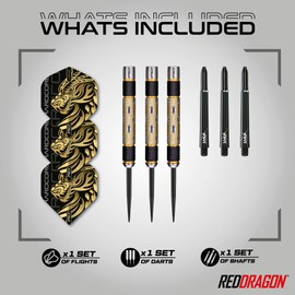 Red Dragon Golden Eye 1: 22g - Tungsten Darts Set with Flights and Stems