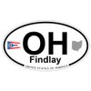 US Decal, Inc. Findlay, Ohio Oval Sticker with State Flag