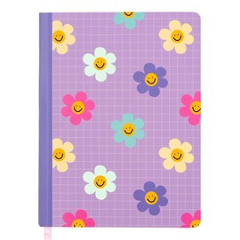 Callie Danielle Notebook Journal, Personal Journaling Notebooks for Women, Cute Writing Journal, Small Note Book, Aesthetic Notebook for Gift (Purple - Happy Daisies)
