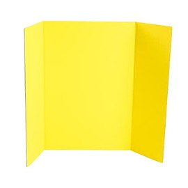 Yellow Tri-fold Display Board, Corrugated Cardboard, 32 x 48 inches (Pack of 24)