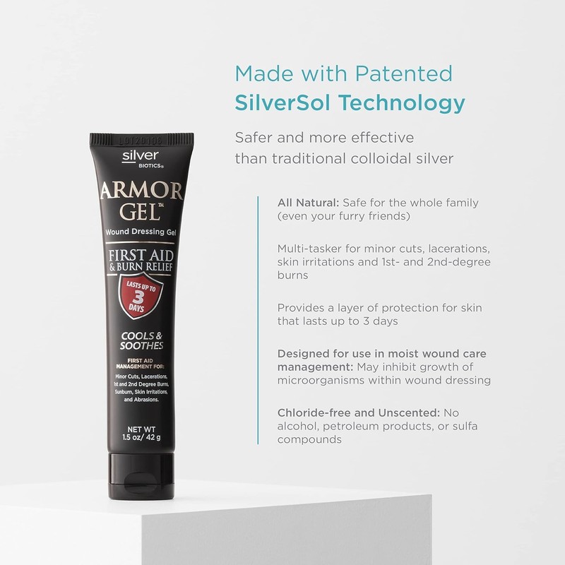 Silver Biotics Armor Gel Wound Dressing Gel | First Aid