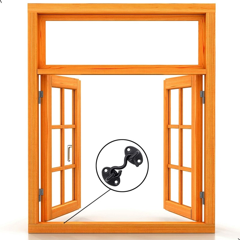 QJZXUEZHEN 2Pcs 2 inch Barn Door Lock, Cabin Hook Eye