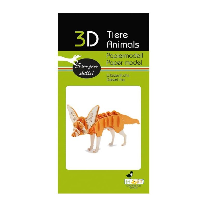 Fridolin 3D Paper Model Desert Fox