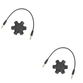 jojofuny 2pcs Audio Splitter Adapter for Devices Port Female Connector Compatible Headphones for Music Sharing Phones and More Black