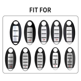 T-carbon Key Fob Cover with Key Chain Fits Infiniti Q40 Q50 Q60 Q70 QX50 QX60 QX80 EX35 FX35 FX45 G25 G35 G37 JX35 2015 Carbon Fiber Key Shell Fits Nissan Rogue Maxima Murano GTR Accessories