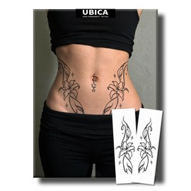 Semi Permanent Fine Line Tattoo, Large Tattoo Waterproof 2 Pcs