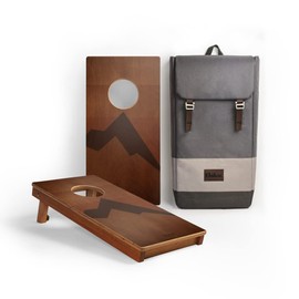 Elakai Cornhole Boards Backyard Games Mahogany Printed Graphics Retro Elakai Travel Size 1 ft x 2 ft