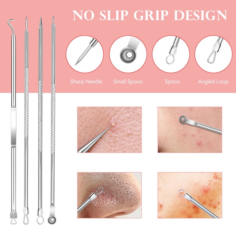 Whitehead Blemish Removal Tool Pimple Popper Tool Kit 8 Pcs