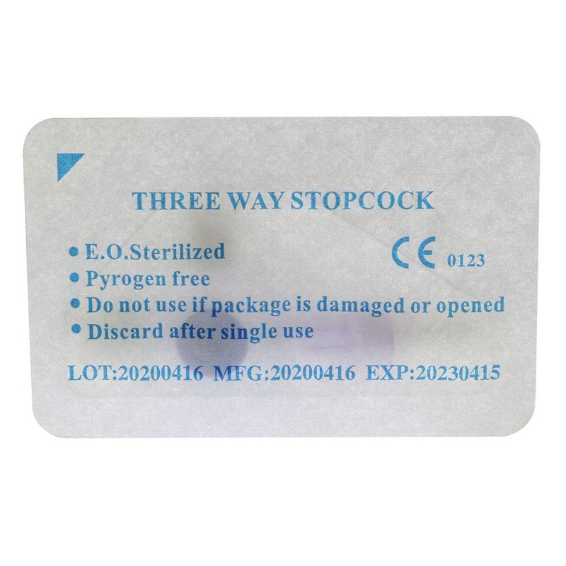 MEETOOT 2pcs Disposable Medical Three Way Valve 3-Way Stopcocks with