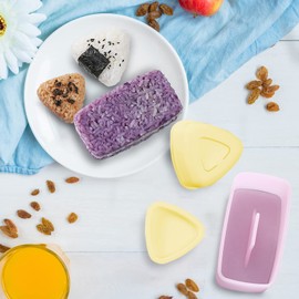 LIUCONGBD 4PCS Non Stick Rice Ball Sushi Maker, Triangle Onigiri Mould Bento Presses Mold, Sushi Making Kit with Small Rice Paddle, Onigiri Maker for Kids Lunch Bento DIY