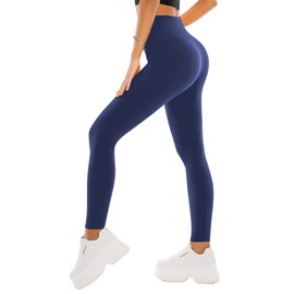 SINOPHANT High Waisted Leggings for Women - Full Length Capri Buttery Soft Yoga Pants for Workout Athletic(Full Navy,XXL)