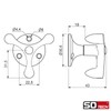 So-Tech® Rena 3-Way Swivel Hook Chrome Under-Unit Hooks Coat Hooks