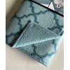 Ritz Trellis Print Reversible Mat Fast Drying Aqua Blue Folds