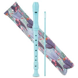 Czzmy Blockflöteninstrument für Anfänger, Kinder, Erwachsene, 8-Loch-Sopran-Blockflöte, Musikflöte mit Reinigungsstab und Lederetui für Schule, Studenten, Heimunterhaltung (2 Kakteen)