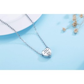 Hutou Heart Urn Necklaces for Ashes Birthstone Ashes Necklace Always in My Heart Cremation Jewelry Keepsake Memorial Necklace