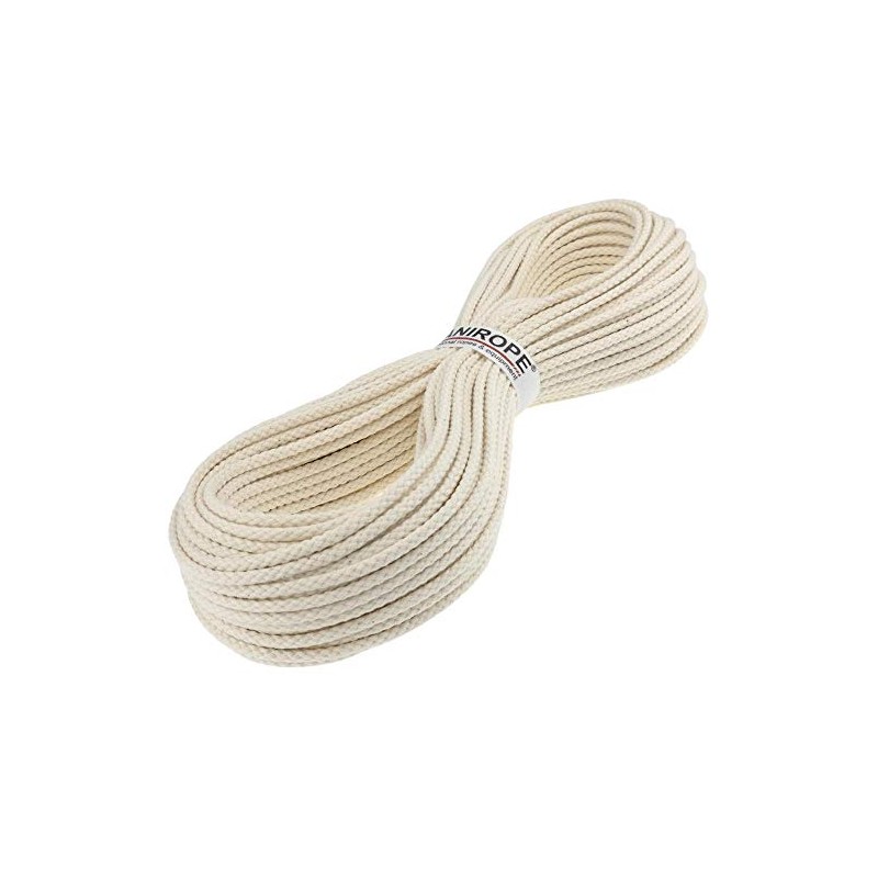 Kanirope® Baumwollseil COBRAID 4mm 50m Farbe Cremig Weiß 8-fach geflochten