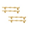 TopHomer Model B, 6Pcs Gold Brass Bamboo Knob, Zinc Alloy