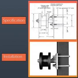 Sliding Gate Rollers,Cantilever Gate Rollers,Nylon Cantilever Slide Gate,4" Square Post x 2" Chain Link Fence Gate Frame, Sliding Gates, Chain Link Gate Roller-1pcs