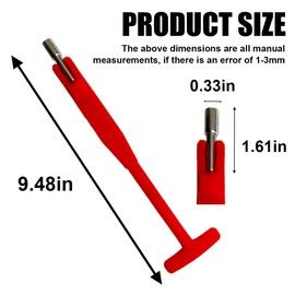 DUSCOKE Car Tire Valve Stem Puller/Installer Tool with T Handle, No Scratch Wheel Valve Stem Remover Extender Adapter Replacement, Auto Tire Valve Stem Removal & Installation Repair Tool (T-Red)