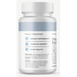 2 Month Supply - Omega-3 Rejuvenate Fish Oil Supplement, Wild Alaskan Cod and Sockeye Salmon Fish Oil, Lemon Flavor —Omega-3 Fatty Acids with EPA, DHA, & DPA— 120 Softgels